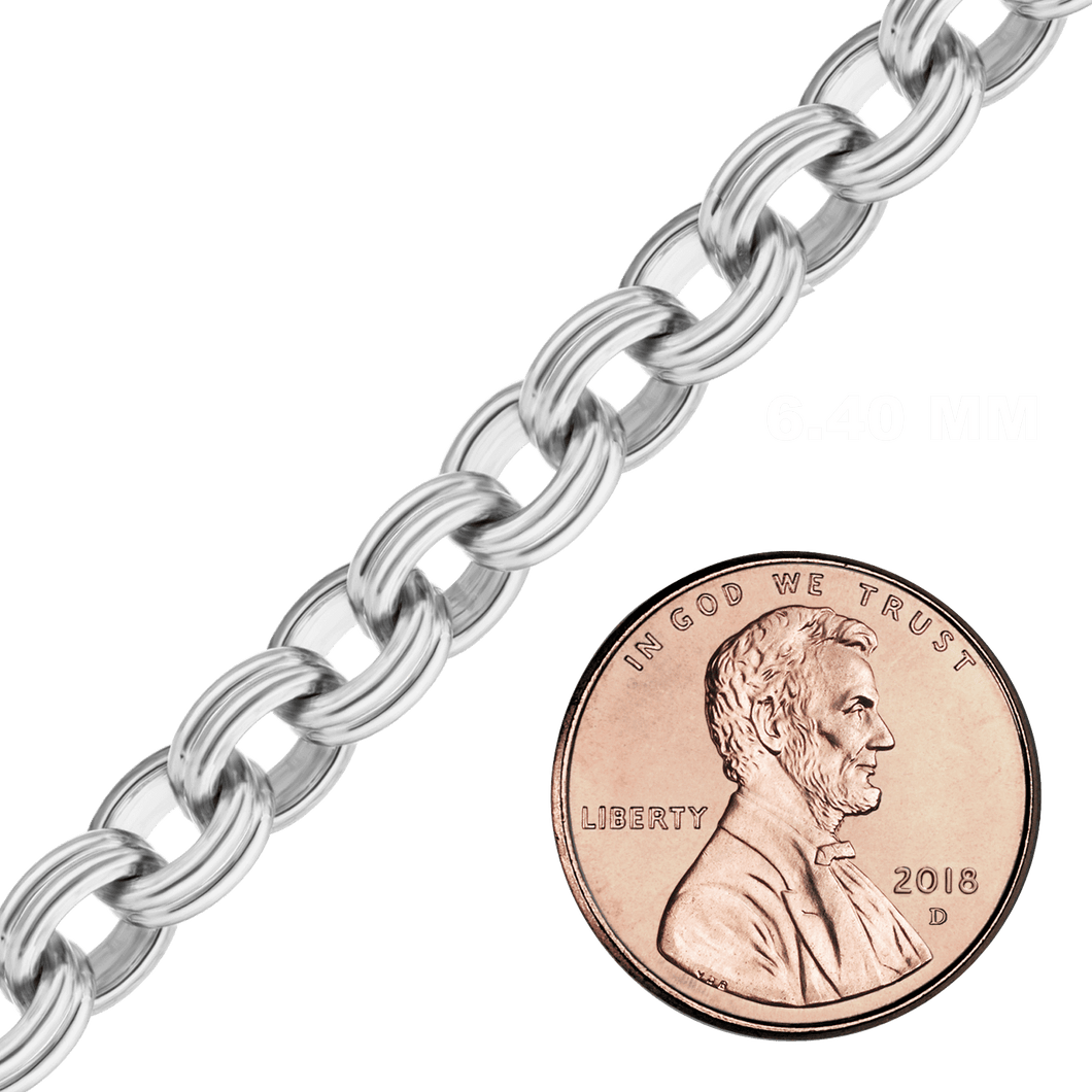 Bulk / Spooled Double Cable Chain in Sterling Silver (6.40 mm - 10.80 mm)