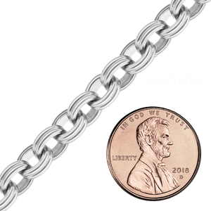 Bulk / Spooled Double Cable Chain in Sterling Silver (6.40 mm - 10.80 mm)