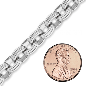 Bulk / Spooled Double Cable Chain in Sterling Silver (6.40 mm - 10.80 mm)