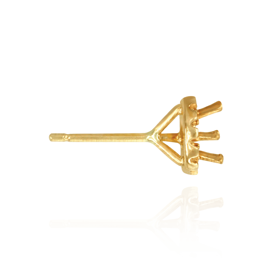 14K Gold ITI NYC Round Three Prong Halo Earrings            