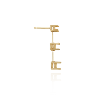 14K Gold ITI NYC Three Stone Flexible Earrings