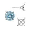 Round Four Prong Martini Basket Style Earrings with Push Post