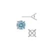 Round Four Prong Martini Basket Style Earrings with Push Post