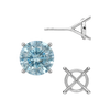Round Four Prong Martini Basket Style Earrings with Push Post