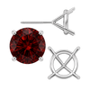 Round Four Prong Martini Basket Style Earrings with Screw Post