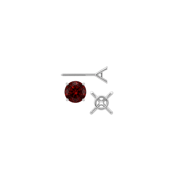 Round Four Prong Martini Basket Style Earrings with Screw Post