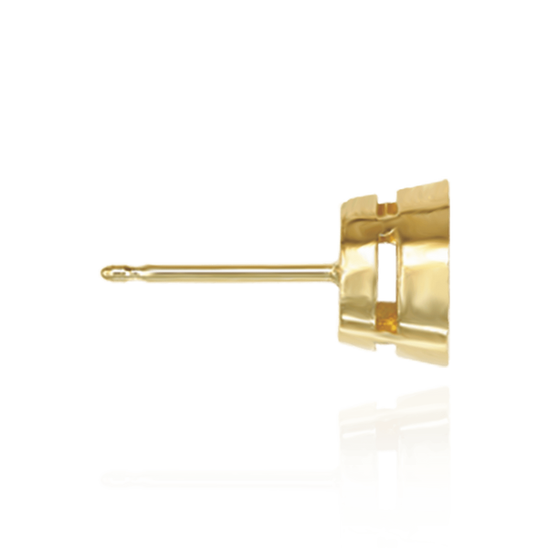 14K Gold ITI NYC Round Bezel Earrings with Airline