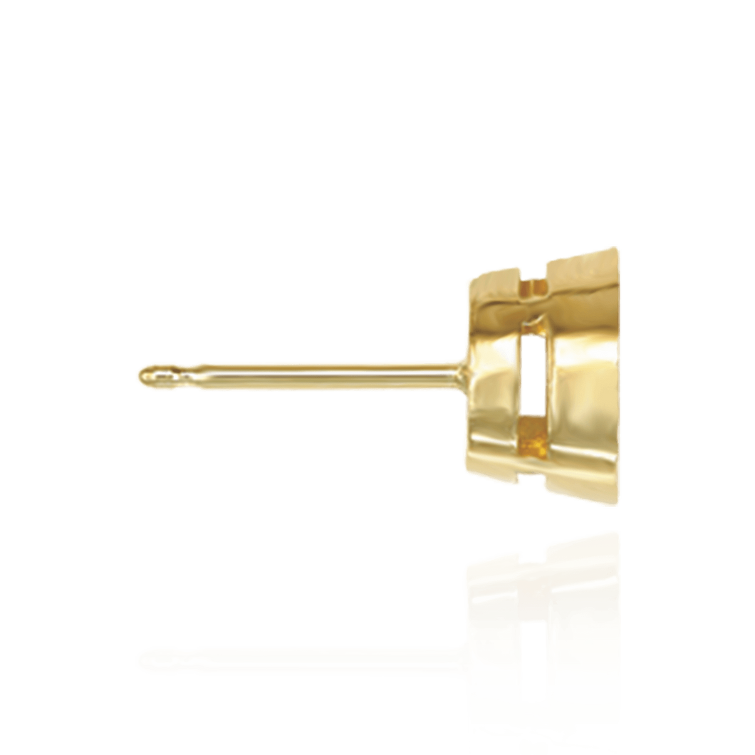 14K Gold ITI NYC Round Bezel Earrings with Airline