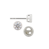Round Bezel Earrings with Airline with Push Post