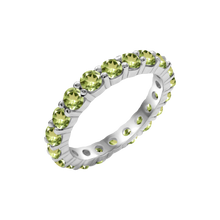 Load image into Gallery viewer, Round Eternity Bands with Diamond or Gemstone Birthstones in 14K White Gold (3.00 mm / .10 ct)
