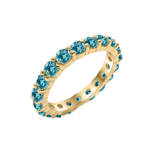 Load image into Gallery viewer, Round Eternity Bands with Diamond or Gemstone Birthstones in 14K Yellow Gold (3.00 mm / .10 ct)
