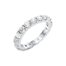 Load image into Gallery viewer, Round Eternity Bands with Diamond or Gemstone Birthstones in 14K White Gold (3.00 mm / .10 ct)
