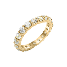 Load image into Gallery viewer, Round Eternity Bands with Diamond or Gemstone Birthstones in 14K Yellow Gold (3.00 mm / .10 ct)
