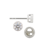 Round Bezel Earrings with Airline with Push Post