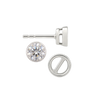 Round Bezel Earrings with Airline with Push Post