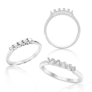 ITI NYC 5 Round Stones Anniversary 4 Prong Lucida Style