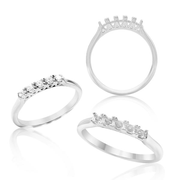 ITI NYC 5 Round Stones Anniversary 4 Prong Lucida Style