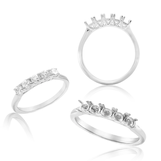 ITI NYC 5 Round Stones Anniversary 4 Prong Lucida Style