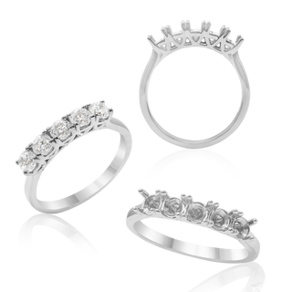 ITI NYC 5 Round Stones Anniversary 4 Prong Lucida Style