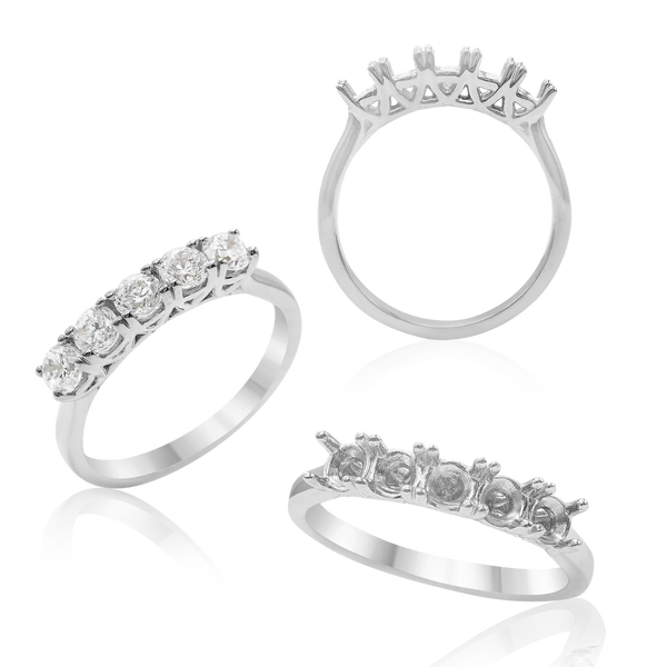 ITI NYC 5 Round Stones Anniversary 4 Prong Lucida Style