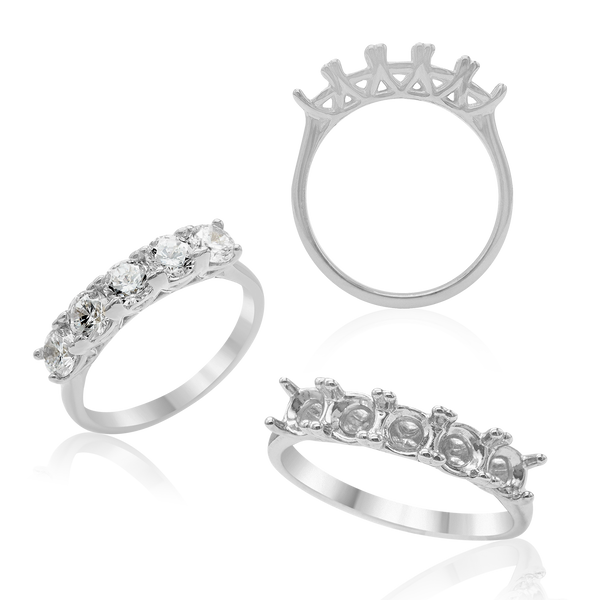 ITI NYC 5 Round Stones Anniversary 4 Prong Lucida Style