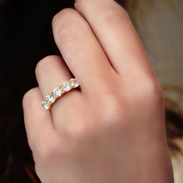 ITI NYC 5 Round Stones Anniversary 4 Prong Lucida Style