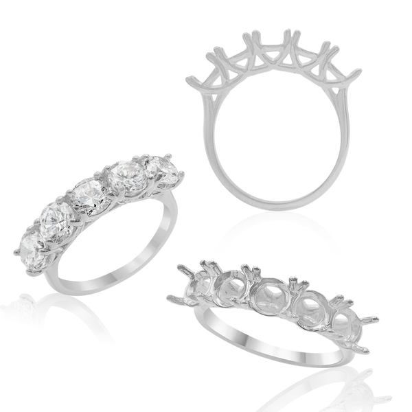 ITI NYC 5 Round Stones Anniversary 4 Prong Lucida Style