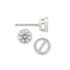 Round Bezel Earrings with Airline with Push Post