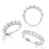 ITI NYC 7 Round Stone Anniversary 4 Prong Share Basket Style