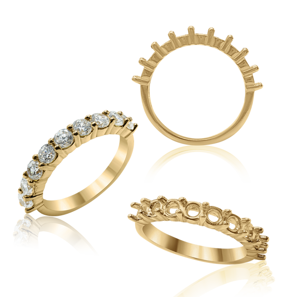 ITI NYC 9 Round Stone Anniversary 4 Prong Share Basket Style