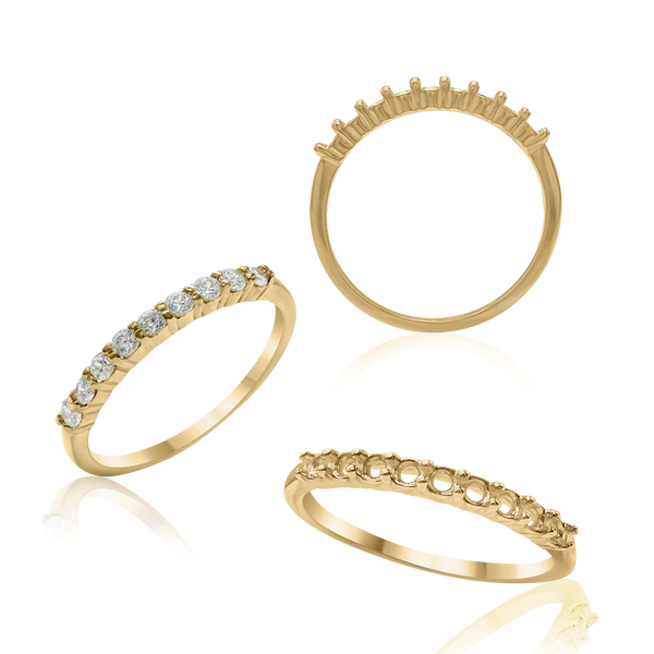 ITI NYC 9 Round Stone Anniversary 4 Prong Share Basket Style