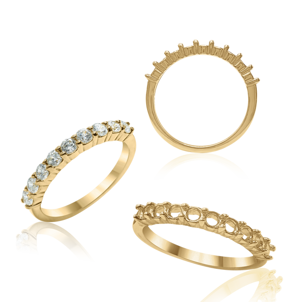 ITI NYC 9 Round Stone Anniversary 4 Prong Share Basket Style