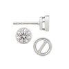 Round Bezel Earrings with Airline with Push Post