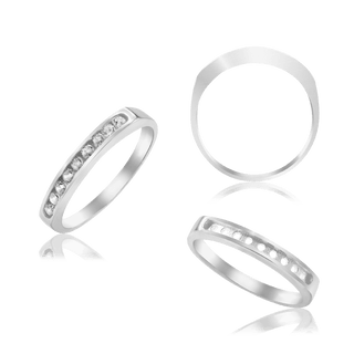 ITI NYC 9 Stone Round Channel Anniversary Band