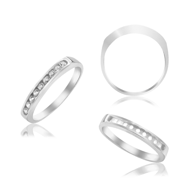 ITI NYC 9 Stone Round Channel Anniversary Band