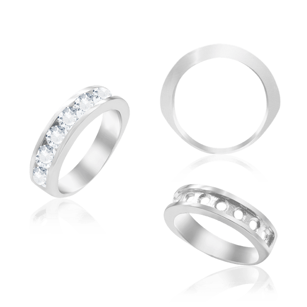 ITI NYC 9 Stone Round Channel Anniversary Band