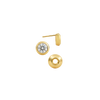 Pre-Seated Round Bezel Earrings with Push Post
