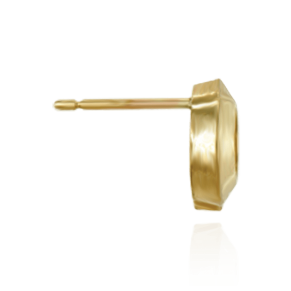 14K Gold ITI NYC Pre-Seated Round Bezel Earrings