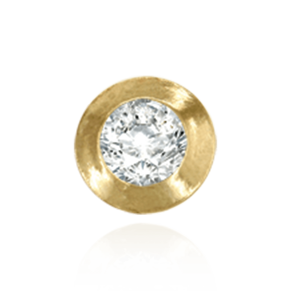 14K Gold ITI NYC Pre-Seated Round Bezel Earrings