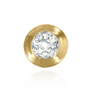 14K Gold ITI NYC Pre-Seated Round Bezel Earrings