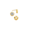Pre-Seated Round Bezel Earrings with Push Post