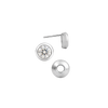Pre-Seated Round Bezel Earrings with Push Post