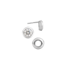 Pre-Seated Round Bezel Earrings with Push Post