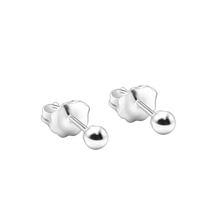 Load image into Gallery viewer, The 5th Avenue Ball Earrings with Back in Sterling Silver
