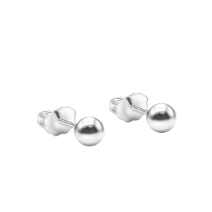 The 5th Avenue Ball Earrings with Back in Sterling Silver