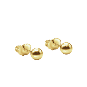 The 5th Avenue Ball Earrings with Back in 14K Gold