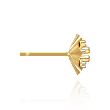 Load image into Gallery viewer, 14K Gold ITI NYC Round 7 Stone Cluster in Reflector Earrings
