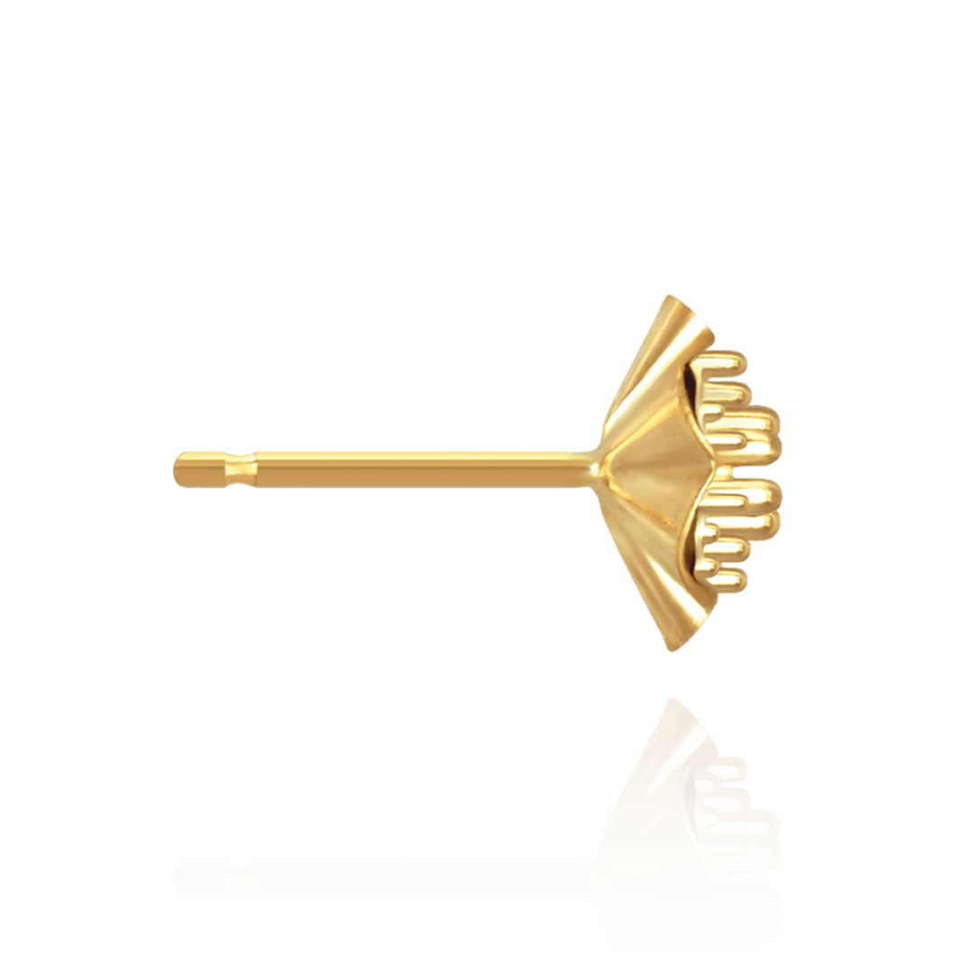 14K Gold ITI NYC Round 7 Stone Cluster in Reflector Earrings