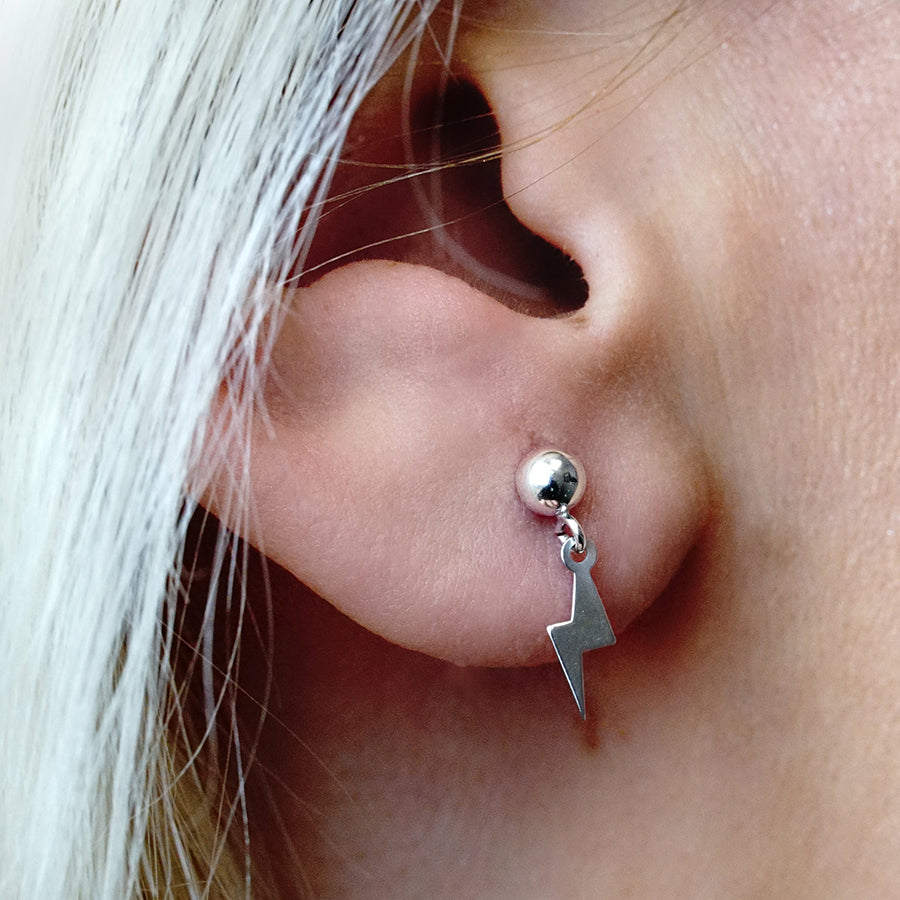 Electric City Ball Earrings in Sterling Silver