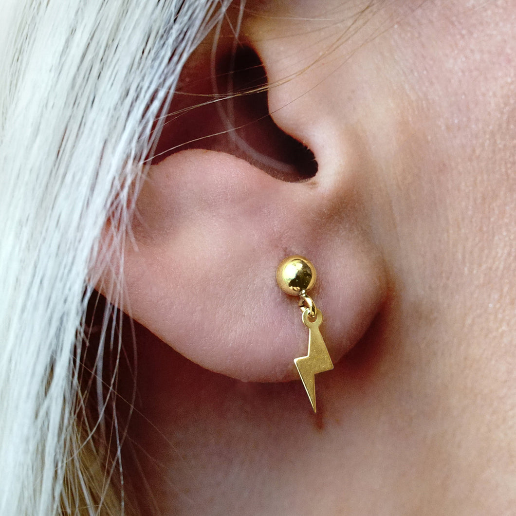 Electric City Ball Earrings in 14K Gold